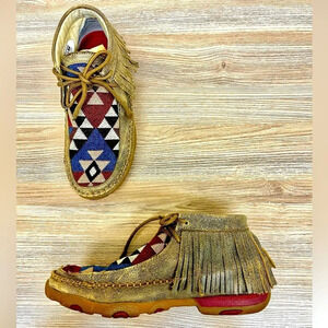 Twisted X Women's Tribal Fringe Driving Moccasins - Size 6.5 Left 7 Right